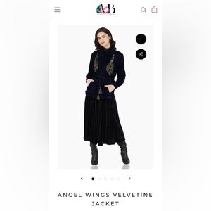 America & Beyond Velvetine Angel Wings Velvet Jacket